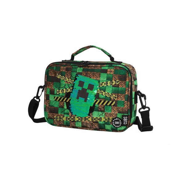 Mine craft Sequin Cross Lunch Bag