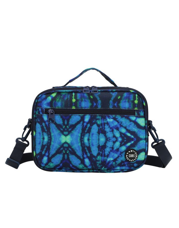 Deep Blue Tie Dye Cross Body Lunch Bag