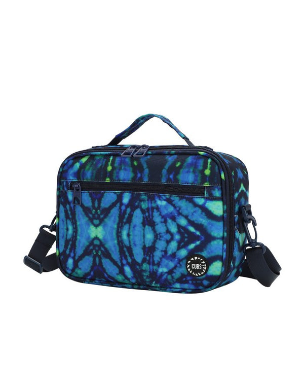 Deep Blue Tie Dye Cross Body Lunch Bag