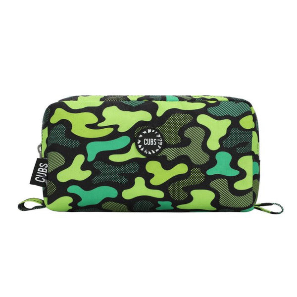 Neon Green Camo Pencil Case