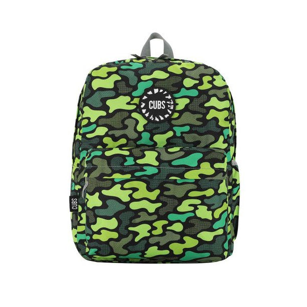 Neon Green Camo Junior Student Backpack
