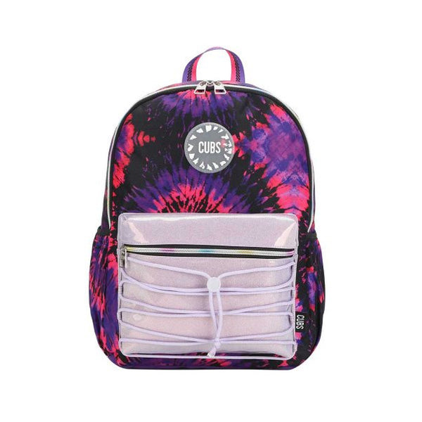 Black and Purple Tie Dye High School Backpack