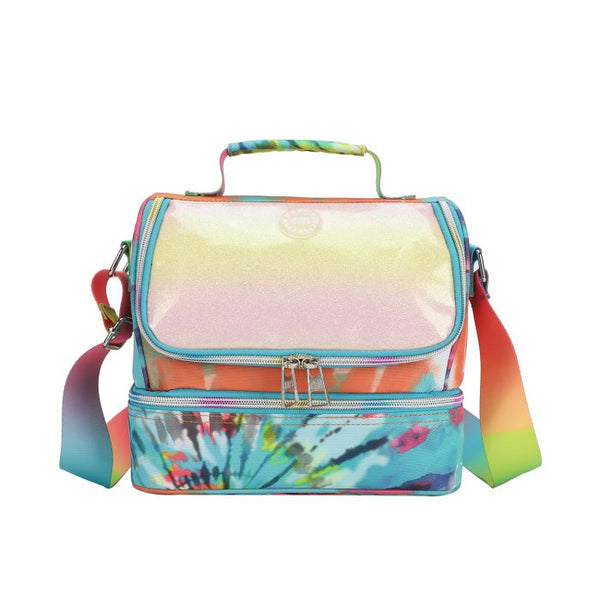 Green and Yellow Tie Dye High School Lunch Bag