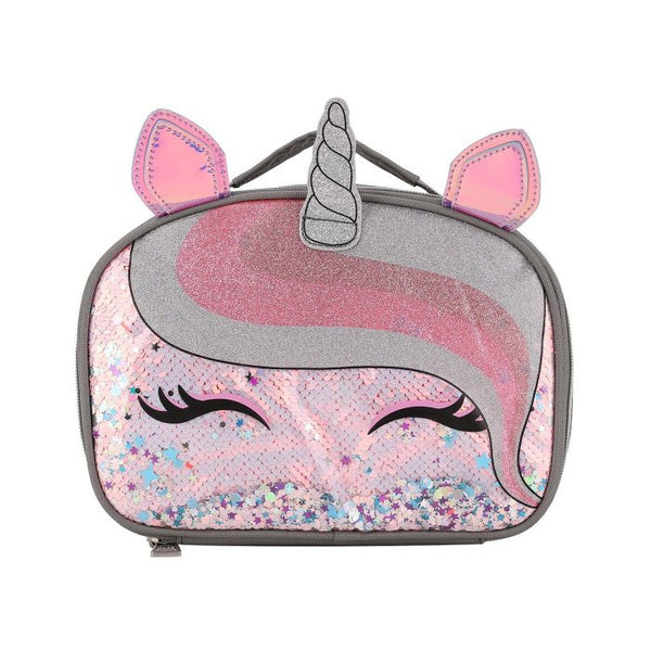 Unicorn Lashes Glitter Pocket Purple/Pink Sequin Lunch Bag