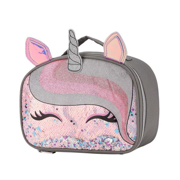 Unicorn Lashes Glitter Pocket Purple/Pink Sequin Lunch Bag