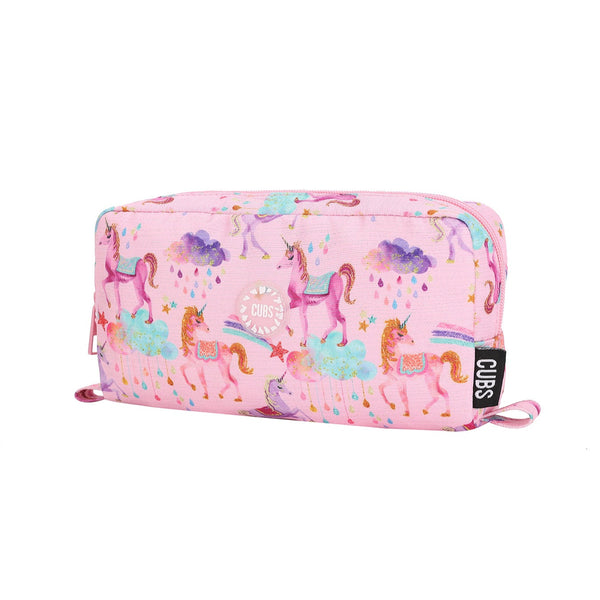 Shiny Fabric Rose Pink Pencil Case