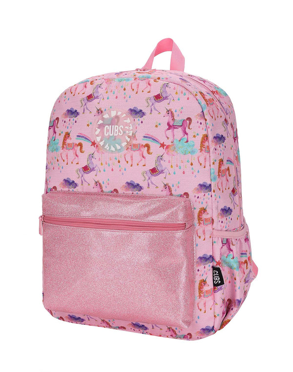 Shiny Fabric Rose Pink Junior Backpack