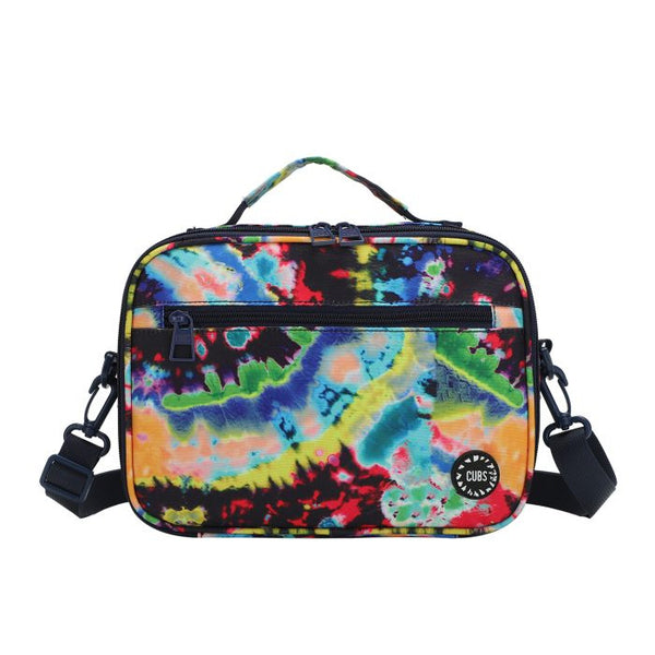 Black Tie Dye Swirls Cross Body Lunch Bag