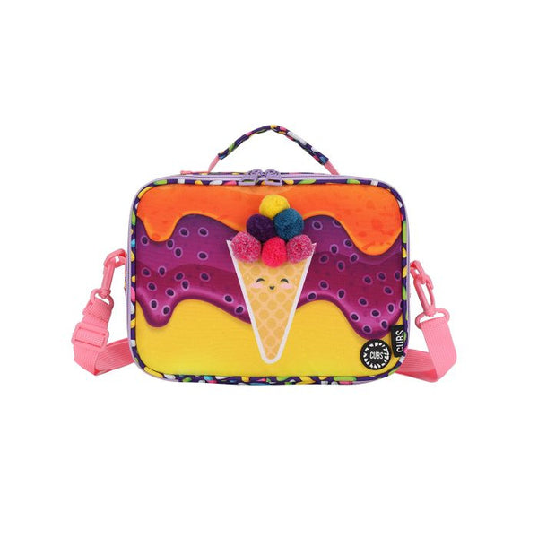 Purple Ice Cream Crossbody Lunch Bag – Pom Pom Embroidery