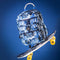 All the Blues Tie Dye Senior Student Backpack