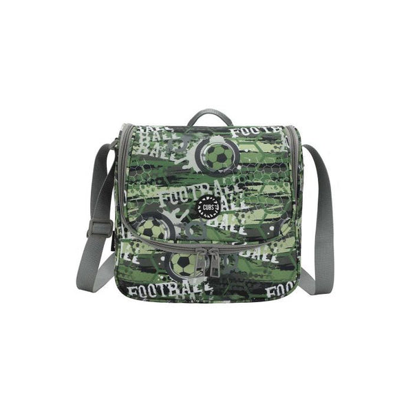 Army Green Football Lunch Bag – Large Crossbody with Insulated Interior & Waterproof Coating