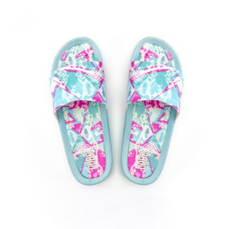 Blue Leopard Women Summer Slide