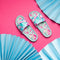 Blue Leopard Women Summer Slide