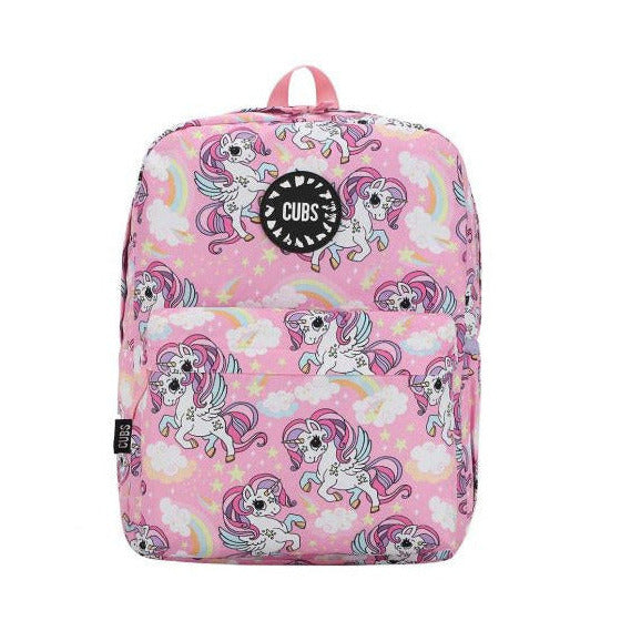 Baby Pink Unicorn and Rainbows Junior Student Backpack