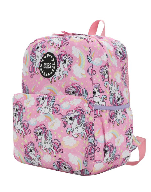 Baby Pink Unicorn and Rainbows Junior Student Backpack