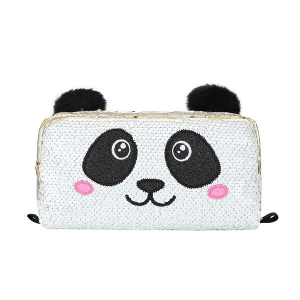 Sequin Panda Pencil Case