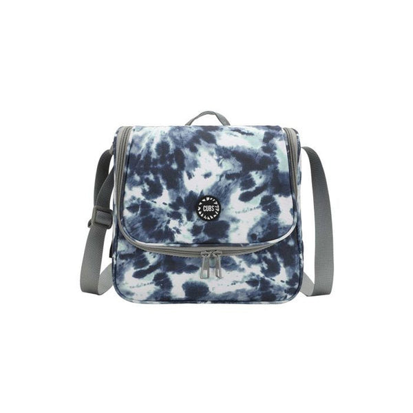 Black and White Tie Dye Lunch Bag – Large Insulated Crossbody for School & Travel