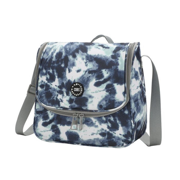Black and White Tie Dye Lunch Bag – Large Insulated Crossbody for School & Travel