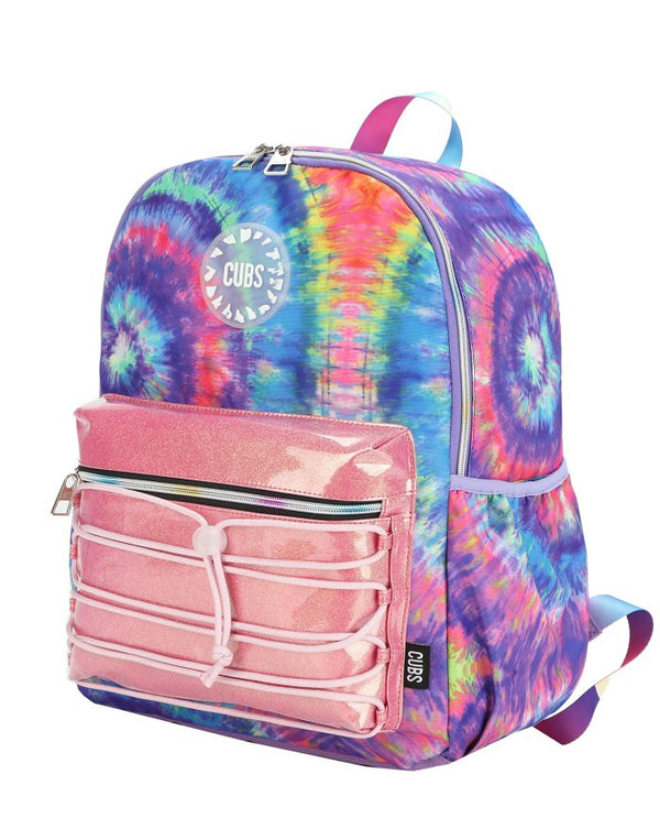 Blue and Purple Tie Dye High School Backpack