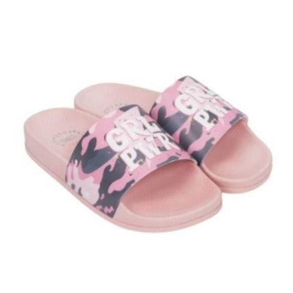 Camo Girl Power Baby Pink Girls Slide