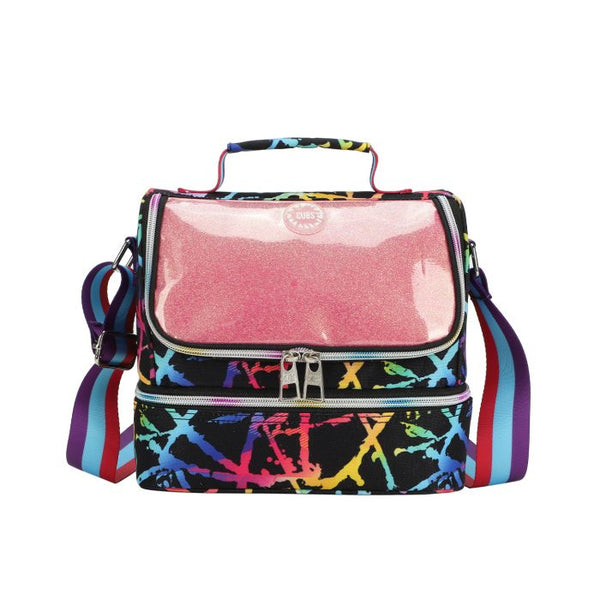 Dark Night Ray High School Lunch Bag – Insulated Glitter Crossbody for Girls