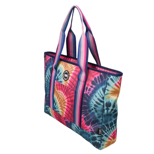 Deep Shades of Tie Dye Beach Tote Bag