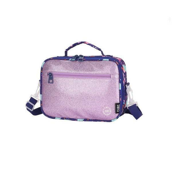 Navy Blue Baby Unicorn Glittery Cross Body Lunch Bag