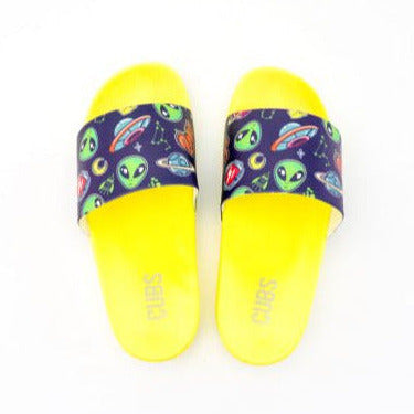 Neon Yellow Space Aliens Slide
