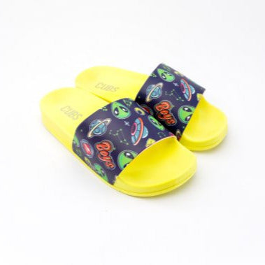 Neon Yellow Space Aliens Slide