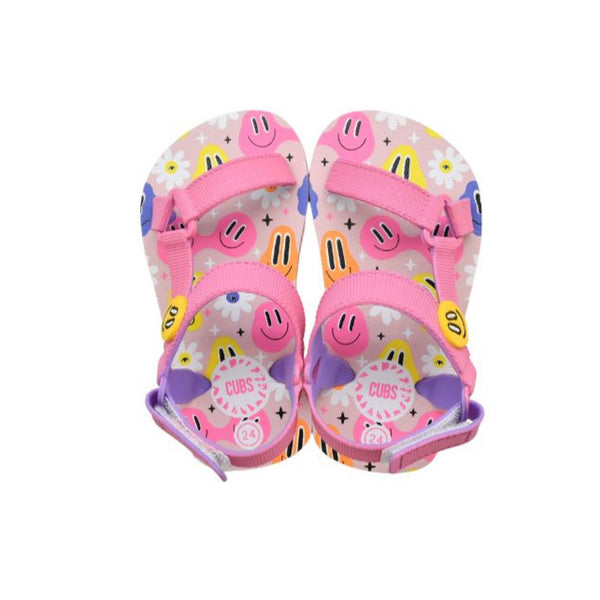 Pink Smiles and flowers Baby Girl Sling CUBS Sandal