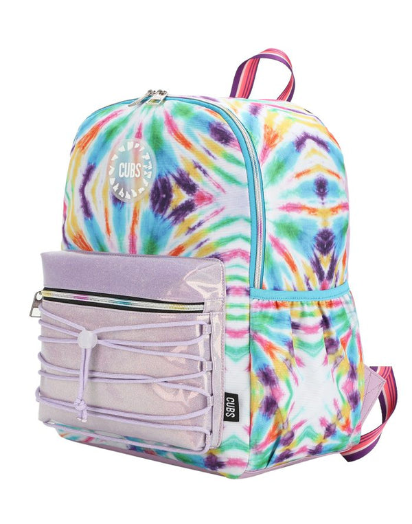 Pink and Purple Tie Dye High School Backpack