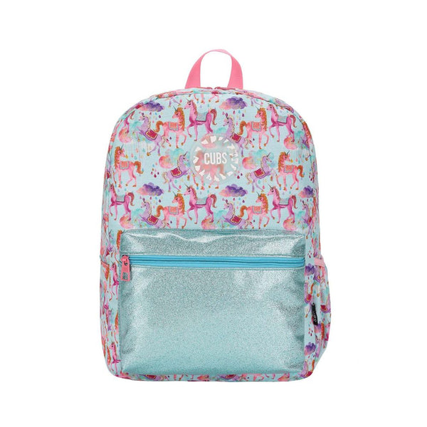 Baby Blue Baby Unicorn Glittery High School Backpack