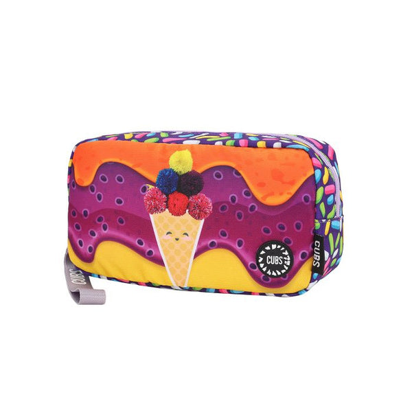 Purple Ice Cream Special Embroidery Pencil Case